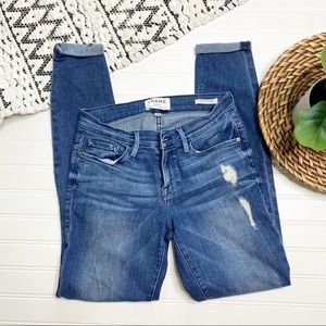 FRAME Denim Le Skinny De Jeanne Distressed